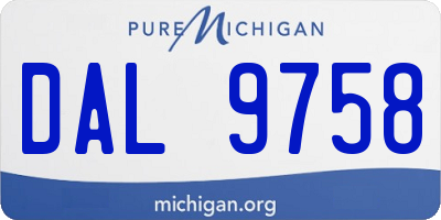 MI license plate DAL9758