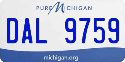 MI license plate DAL9759