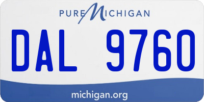 MI license plate DAL9760