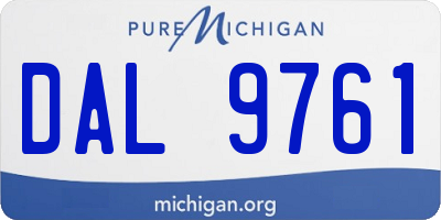 MI license plate DAL9761