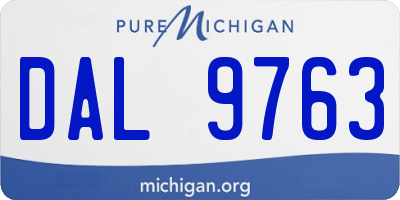 MI license plate DAL9763