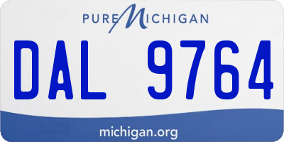 MI license plate DAL9764