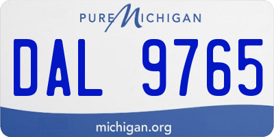 MI license plate DAL9765