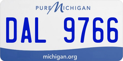 MI license plate DAL9766