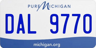 MI license plate DAL9770