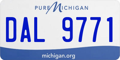 MI license plate DAL9771