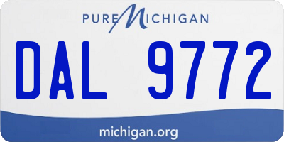 MI license plate DAL9772