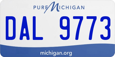 MI license plate DAL9773