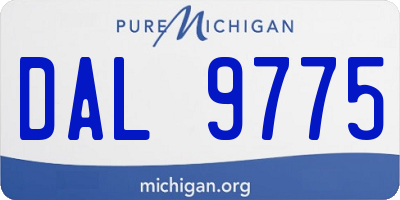MI license plate DAL9775