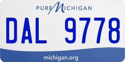 MI license plate DAL9778