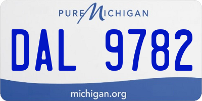 MI license plate DAL9782
