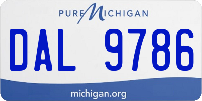 MI license plate DAL9786
