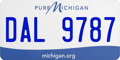 MI license plate DAL9787