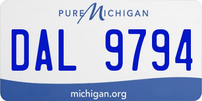 MI license plate DAL9794