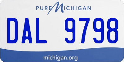 MI license plate DAL9798