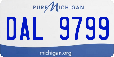 MI license plate DAL9799