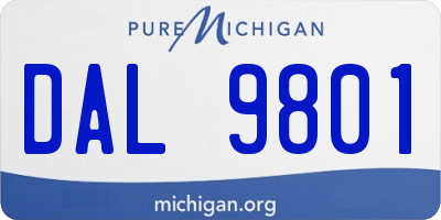 MI license plate DAL9801