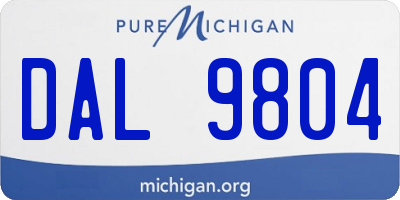 MI license plate DAL9804