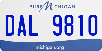 MI license plate DAL9810