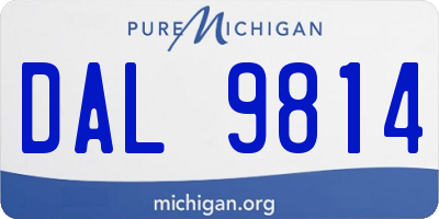 MI license plate DAL9814