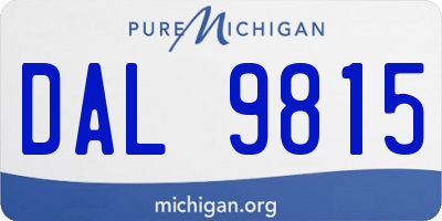 MI license plate DAL9815