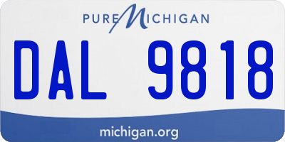 MI license plate DAL9818
