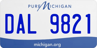 MI license plate DAL9821