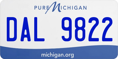 MI license plate DAL9822