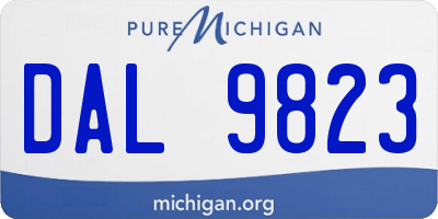 MI license plate DAL9823