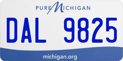 MI license plate DAL9825