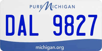 MI license plate DAL9827