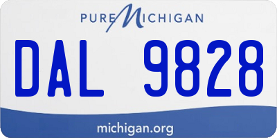 MI license plate DAL9828