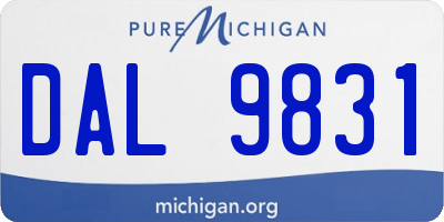 MI license plate DAL9831