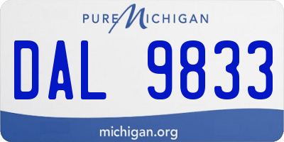 MI license plate DAL9833