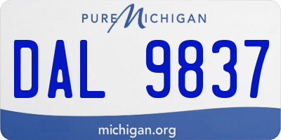 MI license plate DAL9837