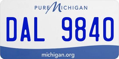 MI license plate DAL9840
