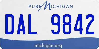 MI license plate DAL9842