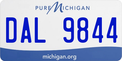 MI license plate DAL9844