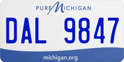 MI license plate DAL9847