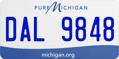 MI license plate DAL9848