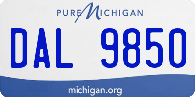 MI license plate DAL9850