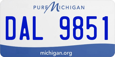 MI license plate DAL9851
