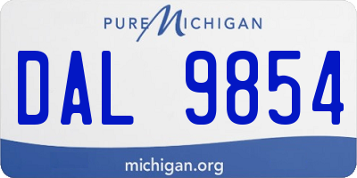 MI license plate DAL9854