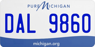 MI license plate DAL9860