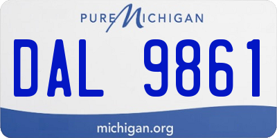MI license plate DAL9861