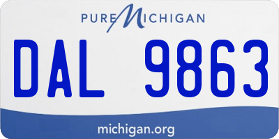 MI license plate DAL9863