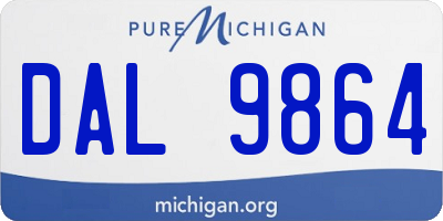MI license plate DAL9864