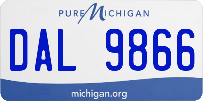 MI license plate DAL9866