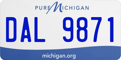 MI license plate DAL9871