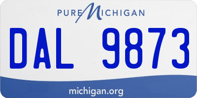 MI license plate DAL9873